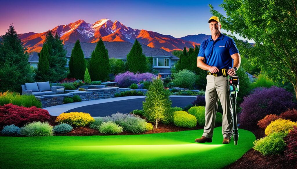 paisagismo com níveis a laser